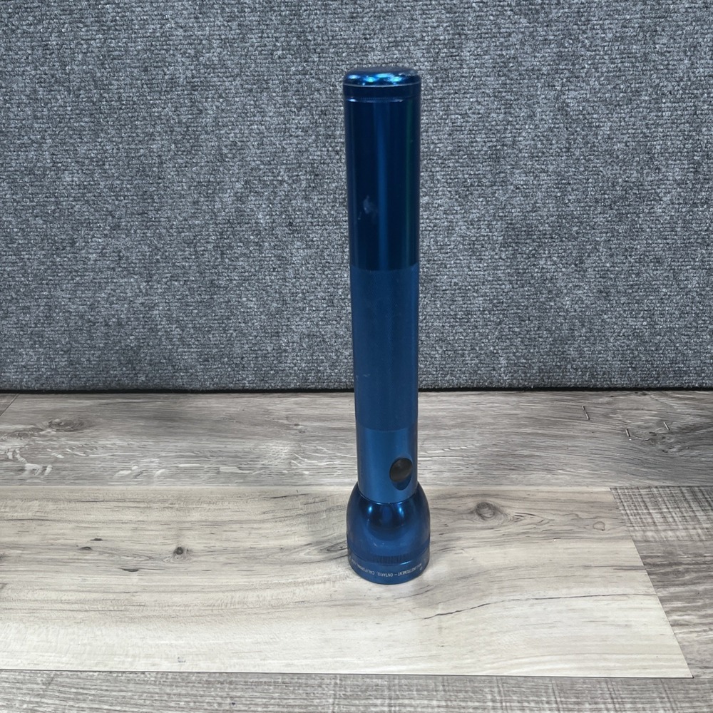 Vintage Maglite 12 Inch Metal Flashlights Blue Flashlite Nightguard